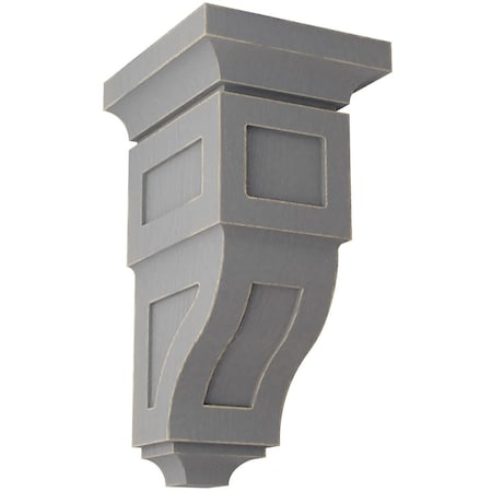 Ekena Millwork 6"W x 6 3/4"D x 12"H Large Reyes Wood Vintage Decor Corbel, Pebble Grey CORWD06X06X12RYPG